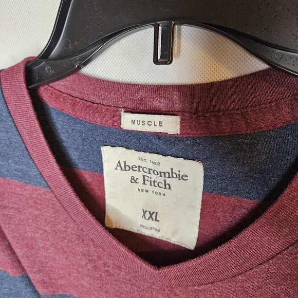Abercrombie & Fitch Muscle Mens T Striped Long Sleeve Crewneck Shirt Size XXL - Picture 2 of 9